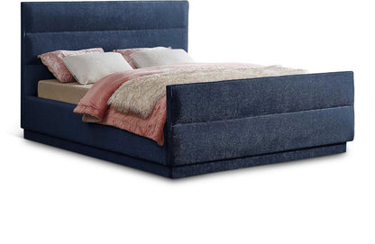 Meridian Furniture - Paxton Navy Chenille Fabric King Bed - PaxtonNavy-K veiw 1