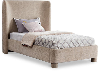 Meridian Furniture - Penny Beige Chenille Fabric Twin Bed - B1207Beige-T veiw 1