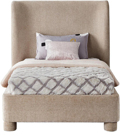 Meridian Furniture - Penny Beige Chenille Fabric Twin Bed - B1207Beige-T veiw 3
