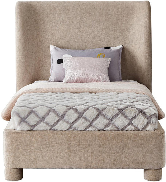 Meridian Furniture - Penny Beige Chenille Fabric Twin Bed - B1207Beige-T veiw 3