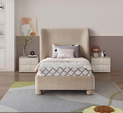 Meridian Furniture - Penny Beige Chenille Fabric Twin Bed - B1207Beige-T veiw 4