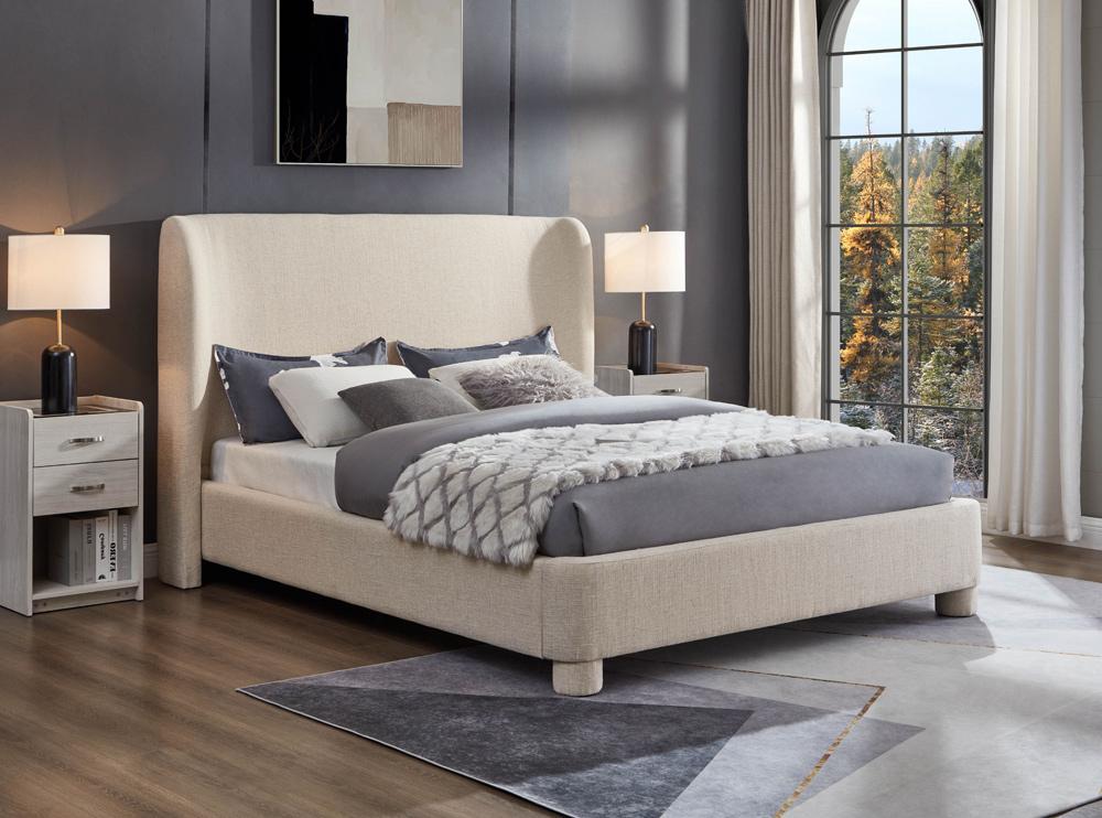 Meridian Furniture - Penny Beige Polyester Fabric Full Bed - B1205Beige-F veiw 2
