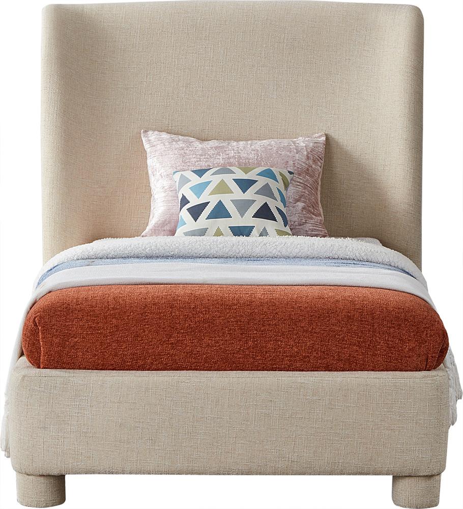Meridian Furniture - Penny Beige Polyester Fabric Twin Bed - B1205Beige-T veiw 3