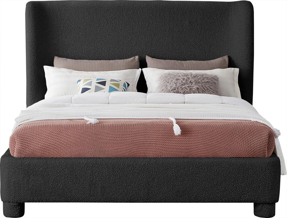 Meridian Furniture - Penny Black Boucle Fabric Full Bed - B1206Black-F veiw 3