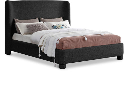 Meridian Furniture - Penny Black Boucle Fabric King Bed - B1206Black-K veiw 1
