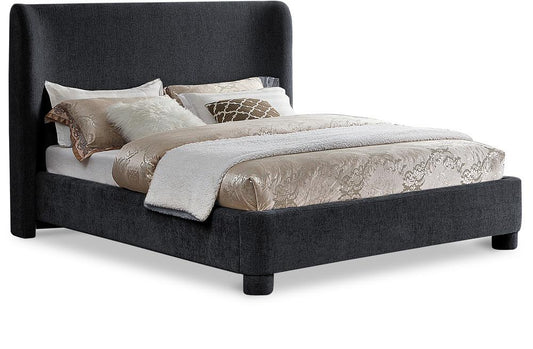 Meridian Furniture - Penny Black Chenille Fabric Full Bed - B1207Black-F veiw 1