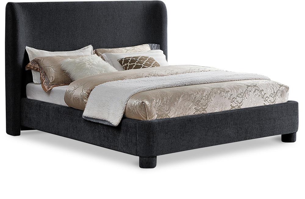 Meridian Furniture - Penny Black Chenille Fabric King Bed - B1207Black-K veiw 1