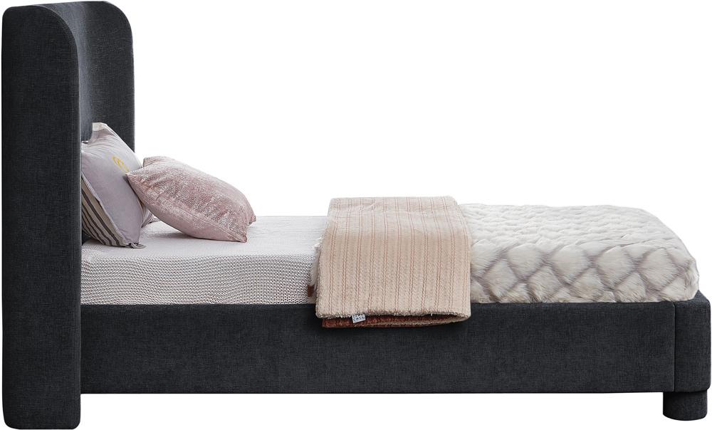 Meridian Furniture - Penny Black Chenille Fabric Twin Bed - B1207Black-T veiw 5