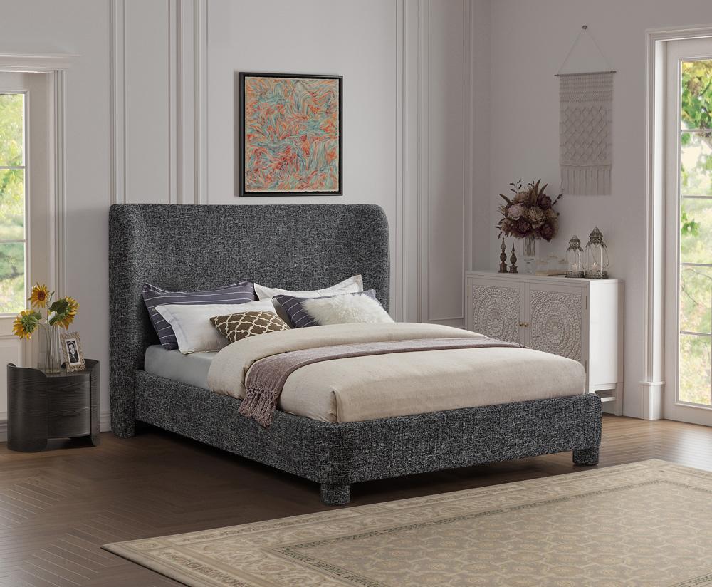 Meridian Furniture - Penny Black Polyester Fabric King Bed - B1205Black-K veiw 2