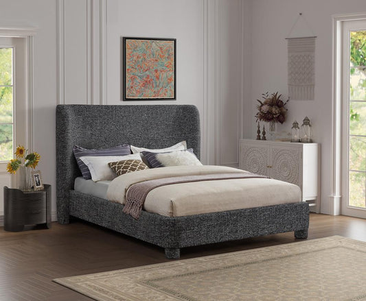 Meridian Furniture - Penny Black Polyester Fabric King Bed - B1205Black-K veiw 2