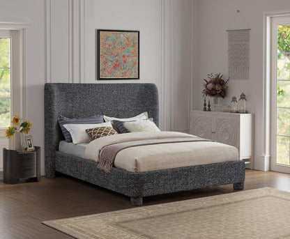 Meridian Furniture - Penny Black Polyester Fabric Queen Bed - B1205Black-Q veiw 2