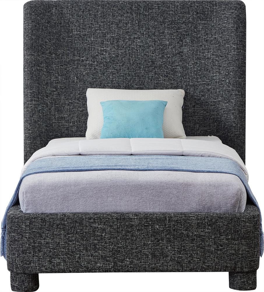 Meridian Furniture - Penny Black Polyester Fabric Twin Bed - B1205Black-T veiw 3