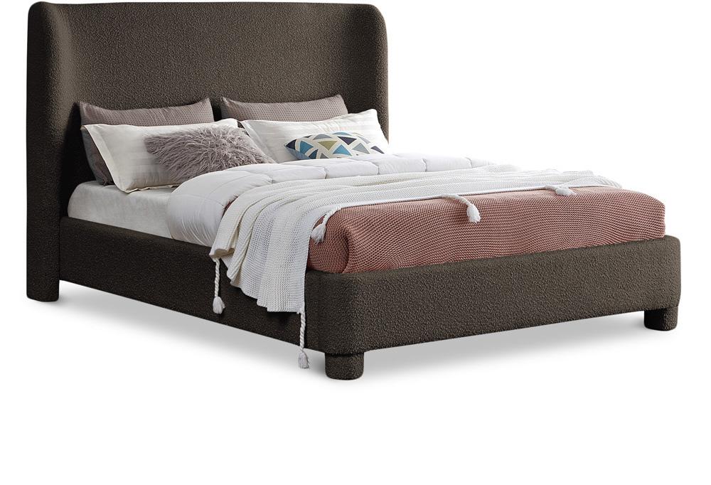 Meridian Furniture - Penny Brown Boucle Fabric Full Bed - B1206Brown-F veiw 1