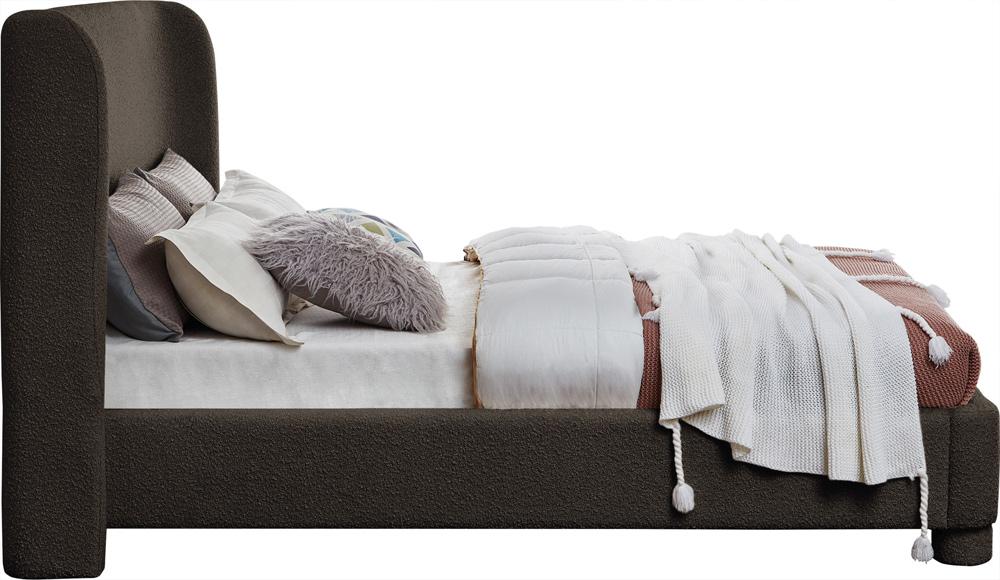 Meridian Furniture - Penny Brown Boucle Fabric Full Bed - B1206Brown-F veiw 4