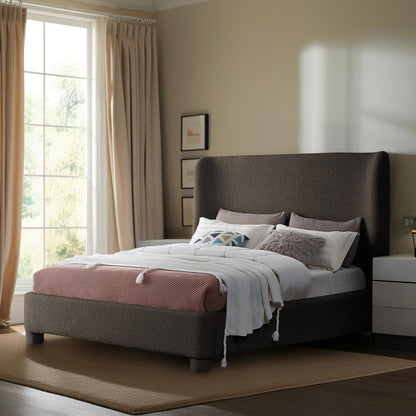 Meridian Furniture - Penny Brown Boucle Fabric King Bed - B1206Brown-K veiw 2