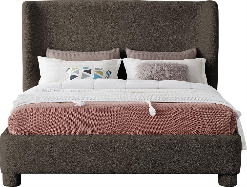 Meridian Furniture - Penny Brown Boucle Fabric King Bed - B1206Brown-K veiw 3
