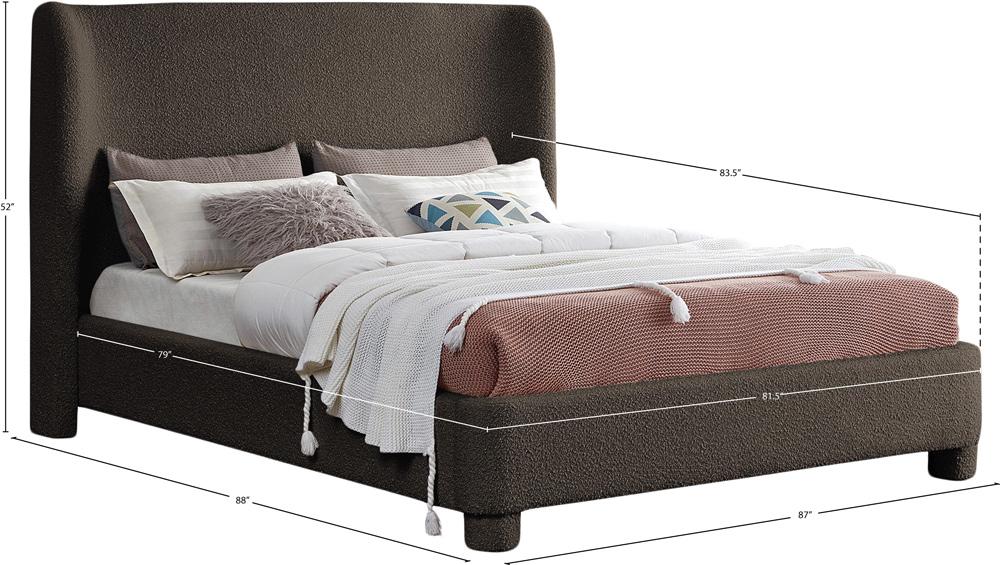 Meridian Furniture - Penny Brown Boucle Fabric King Bed - B1206Brown-K veiw 7