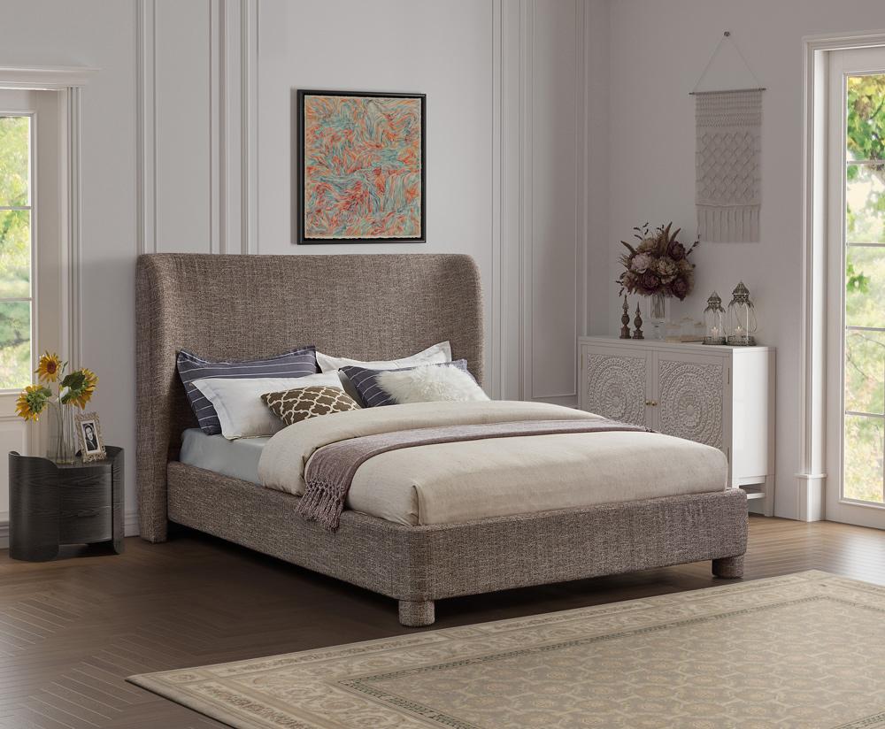 Meridian Furniture - Penny Brown Polyester Fabric Full Bed - B1205Brown-F veiw 2