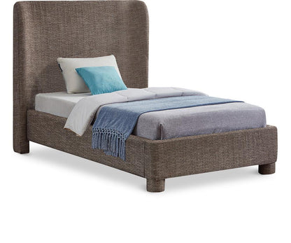 Meridian Furniture - Penny Brown Polyester Fabric Twin Bed - B1205Brown-T veiw 1