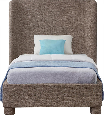 Meridian Furniture - Penny Brown Polyester Fabric Twin Bed - B1205Brown-T veiw 3