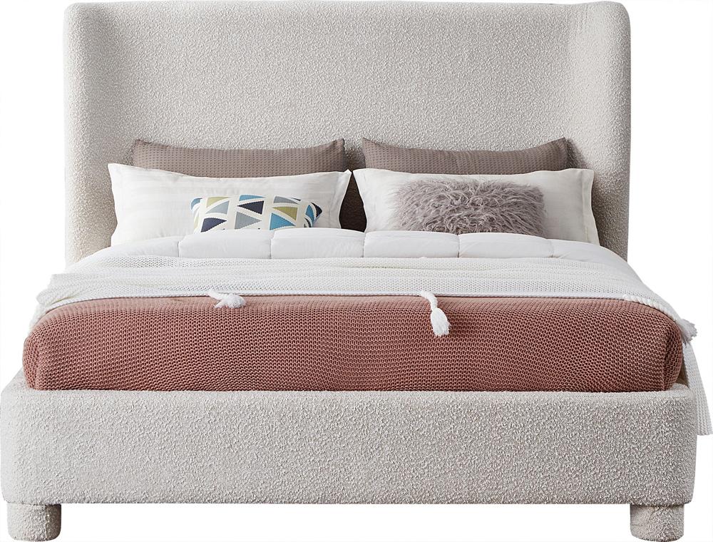 Meridian Furniture - Penny Cream Boucle Fabric Full Bed - B1206Cream-F veiw 3