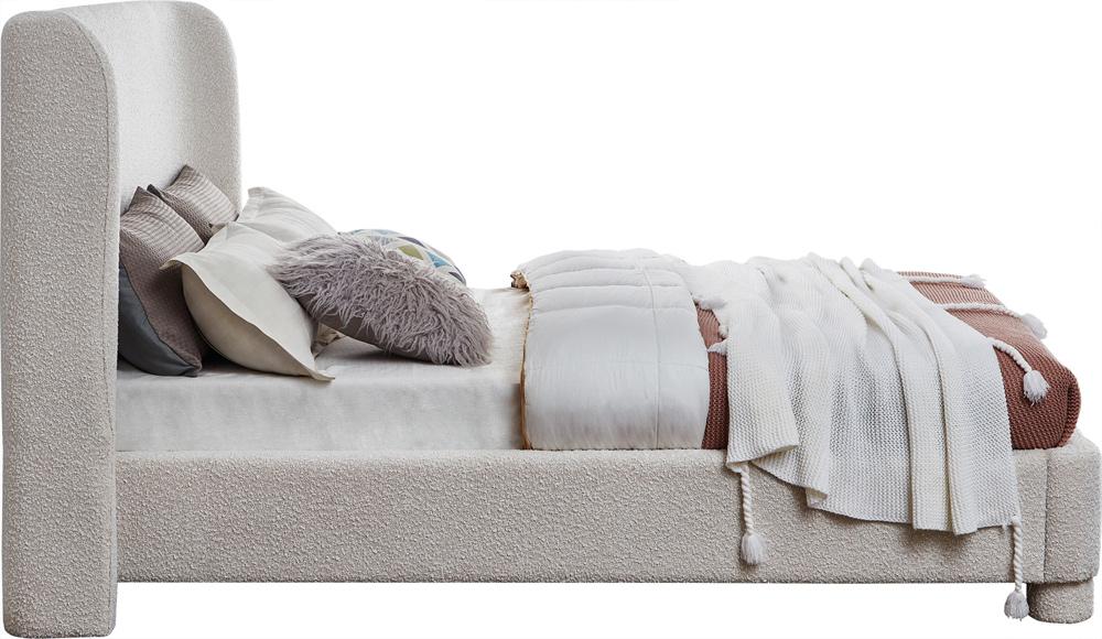 Meridian Furniture - Penny Cream Boucle Fabric Full Bed - B1206Cream-F veiw 4