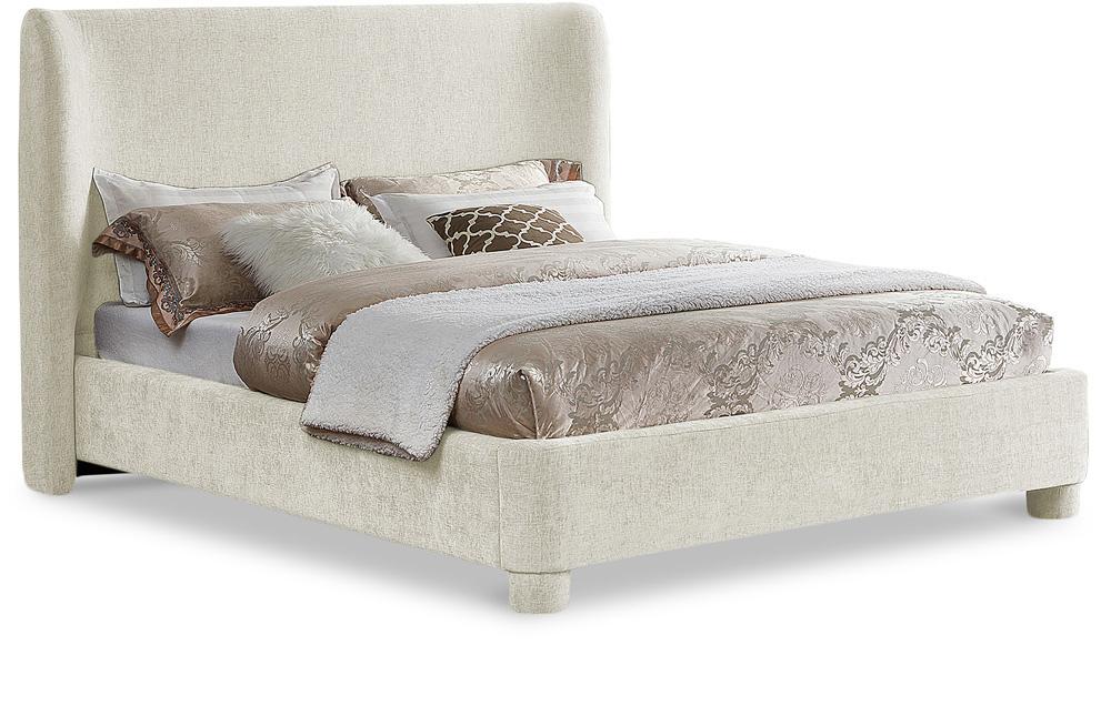 Meridian Furniture - Penny Cream Chenille Fabric Full Bed - B1207Cream-F veiw 1