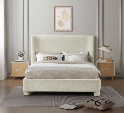 Meridian Furniture - Penny Cream Chenille Fabric Full Bed - B1207Cream-F veiw 4