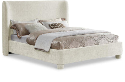 Meridian Furniture - Penny Cream Chenille Fabric King Bed - B1207Cream-K veiw 1