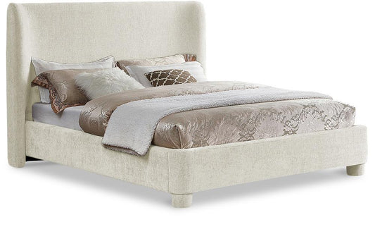 Meridian Furniture - Penny Cream Chenille Fabric King Bed - B1207Cream-K veiw 1