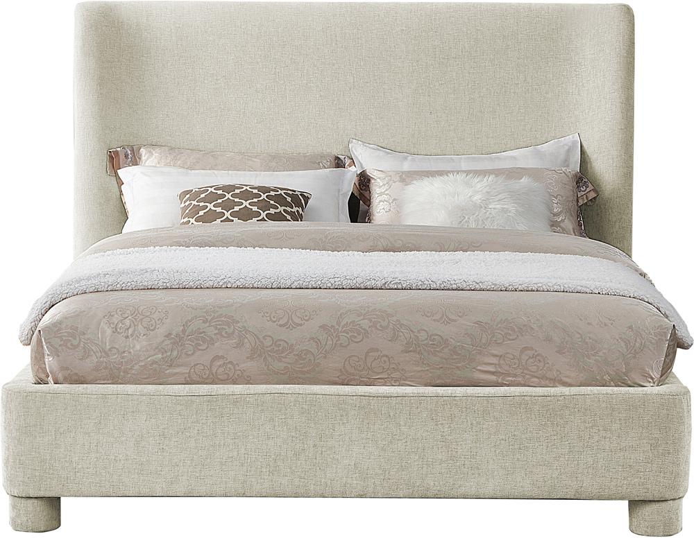 Meridian Furniture - Penny Cream Chenille Fabric King Bed - B1207Cream-K veiw 3