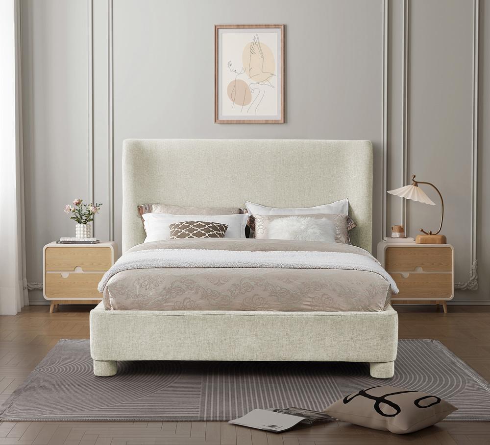Meridian Furniture - Penny Cream Chenille Fabric King Bed - B1207Cream-K veiw 4