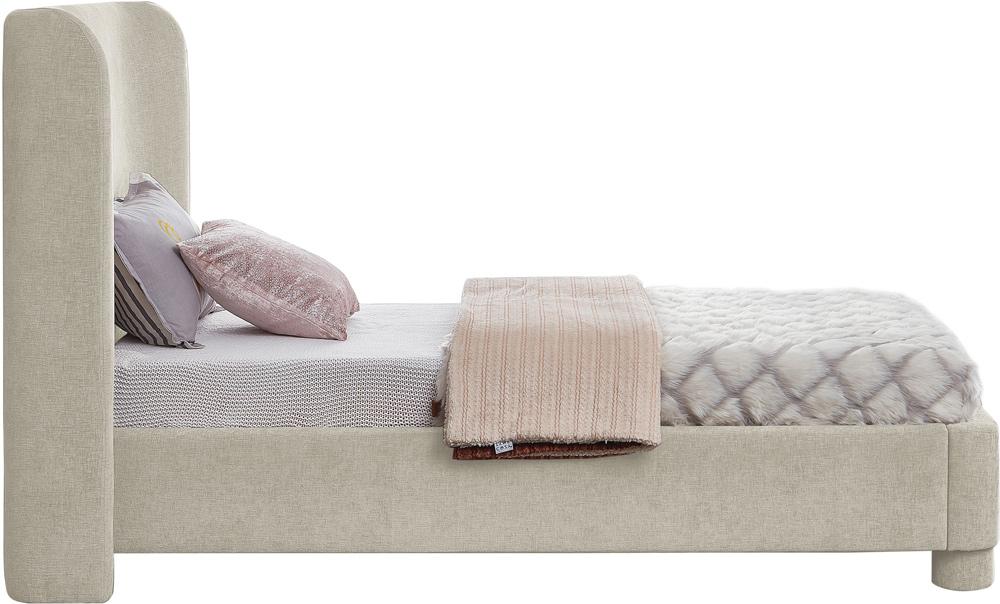 Meridian Furniture - Penny Cream Chenille Fabric Twin Bed - B1207Cream-T veiw 5