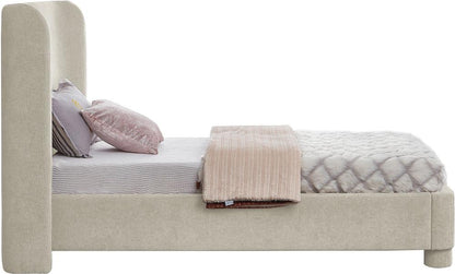 Meridian Furniture - Penny Cream Chenille Fabric Twin Bed - B1207Cream-T veiw 5