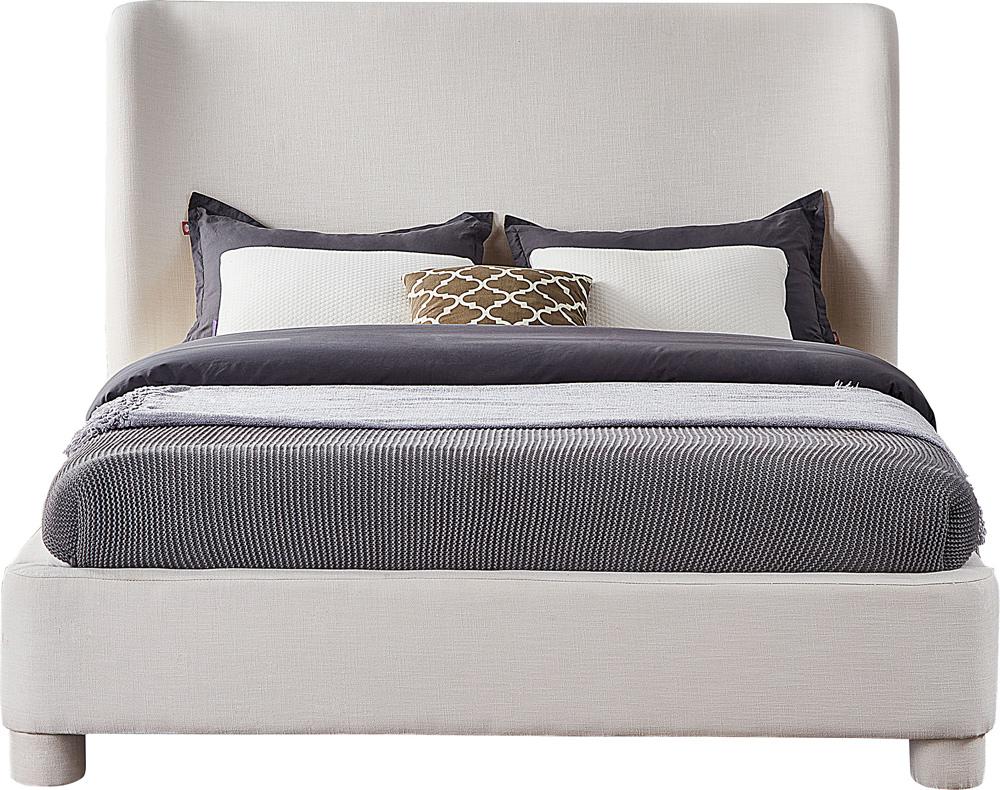 Meridian Furniture - Penny Cream Linen Textured Fabric Queen Bed - B1205Cream-Q veiw 3