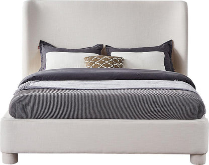 Meridian Furniture - Penny Cream Linen Textured Fabric Queen Bed - B1205Cream-Q veiw 3