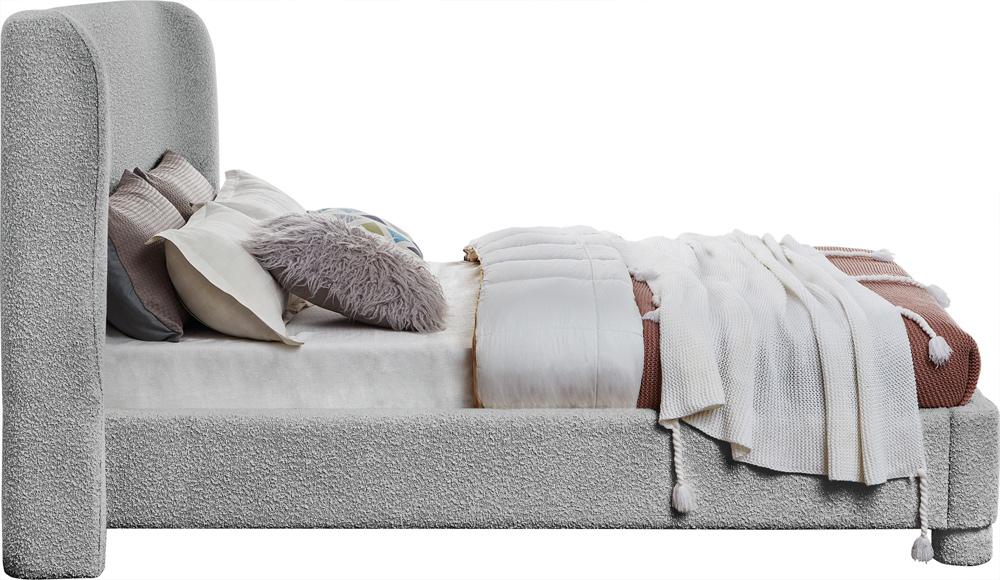 Meridian Furniture - Penny Grey Boucle Fabric King Bed - B1206Grey-K veiw 4