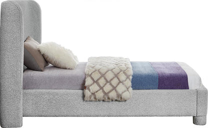 Meridian Furniture - Penny Grey Boucle Fabric Twin Bed - B1206Grey-T veiw 4