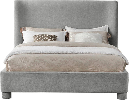 Meridian Furniture - Penny Light Grey Chenille Fabric King Bed - B1207Grey-K veiw 3