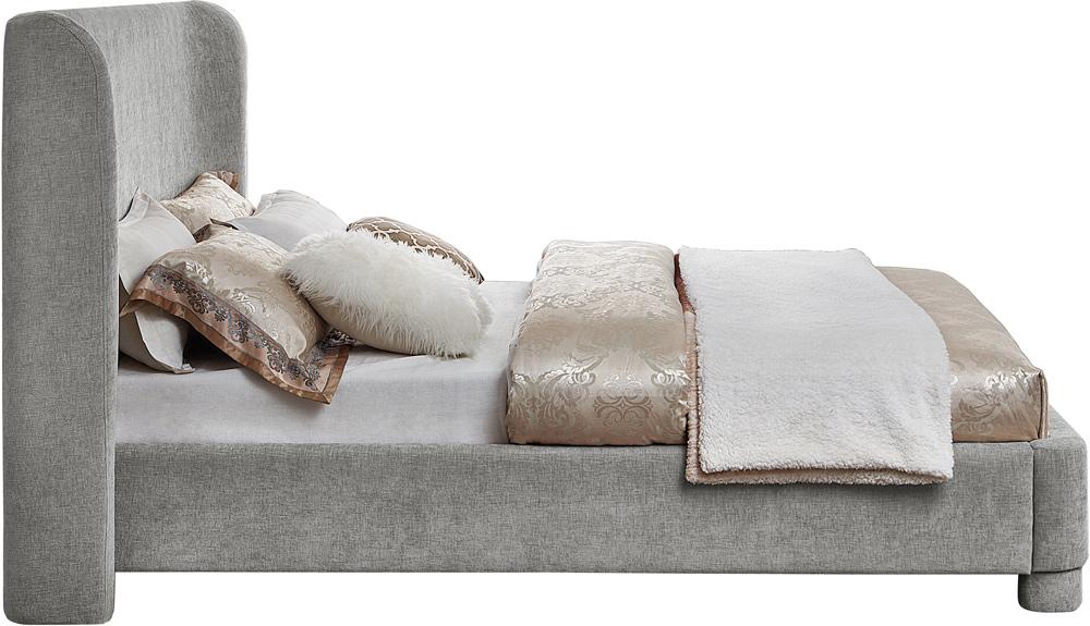 Meridian Furniture - Penny Light Grey Chenille Fabric King Bed - B1207Grey-K veiw 5