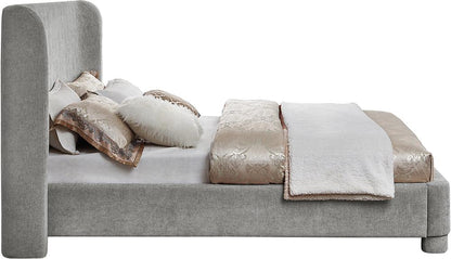 Meridian Furniture - Penny Light Grey Chenille Fabric King Bed - B1207Grey-K veiw 5