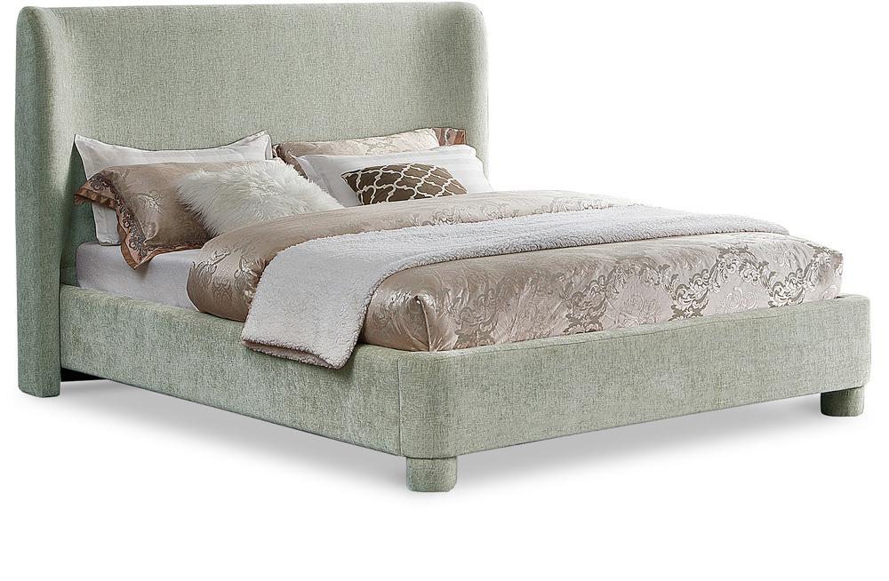 Meridian Furniture - Penny Mint Green Chenille Fabric King Bed - B1207Mint-K veiw 1