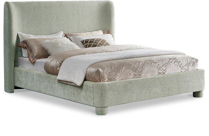 Meridian Furniture - Penny Mint Green Chenille Fabric King Bed - B1207Mint-K veiw 1