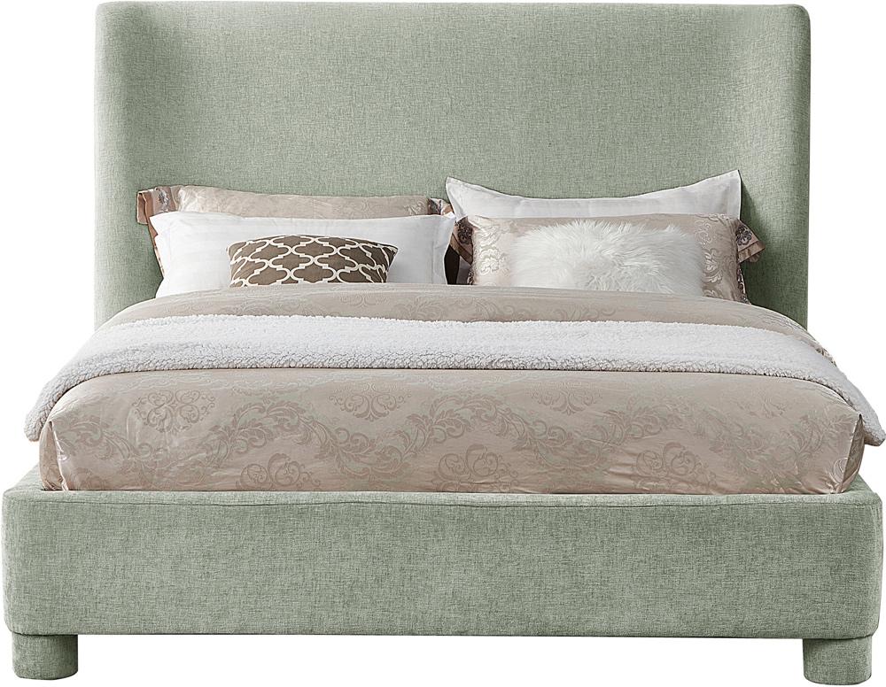 Meridian Furniture - Penny Mint Green Chenille Fabric King Bed - B1207Mint-K veiw 3