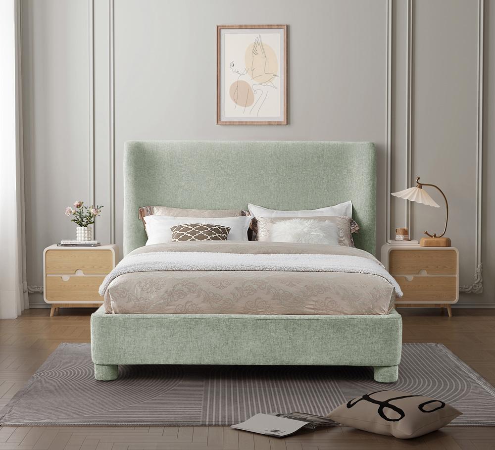 Meridian Furniture - Penny Mint Green Chenille Fabric King Bed - B1207Mint-K veiw 4