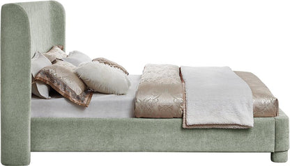 Meridian Furniture - Penny Mint Green Chenille Fabric Queen Bed - B1207Mint-Q veiw 5