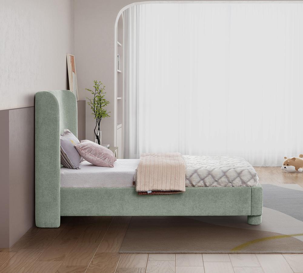 Meridian Furniture - Penny Mint Green Chenille Fabric Twin Bed - B1207Mint-T veiw 6