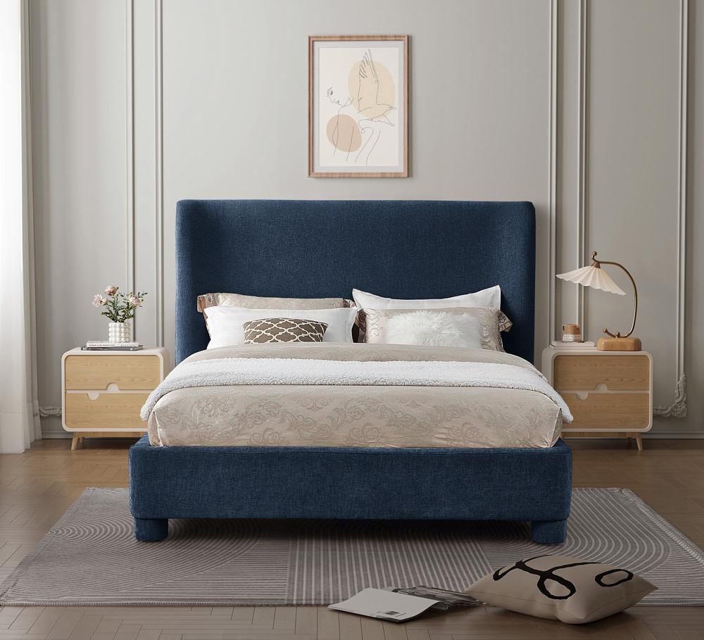 Meridian Furniture - Penny Navy Chenille Fabric Full Bed - B1207Navy-F veiw 4