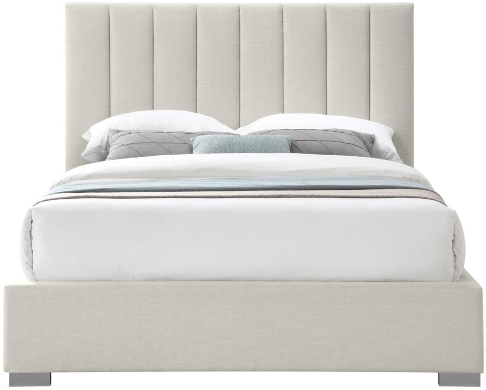 Meridian Furniture - Pierce Beige Linen Textured Fabric Full Bed - PierceBeige-F veiw 6