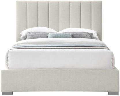 Meridian Furniture - Pierce Beige Linen Textured Fabric Full Bed - PierceBeige-F veiw 6